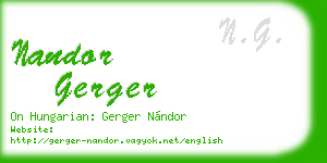 nandor gerger business card