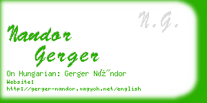 nandor gerger business card